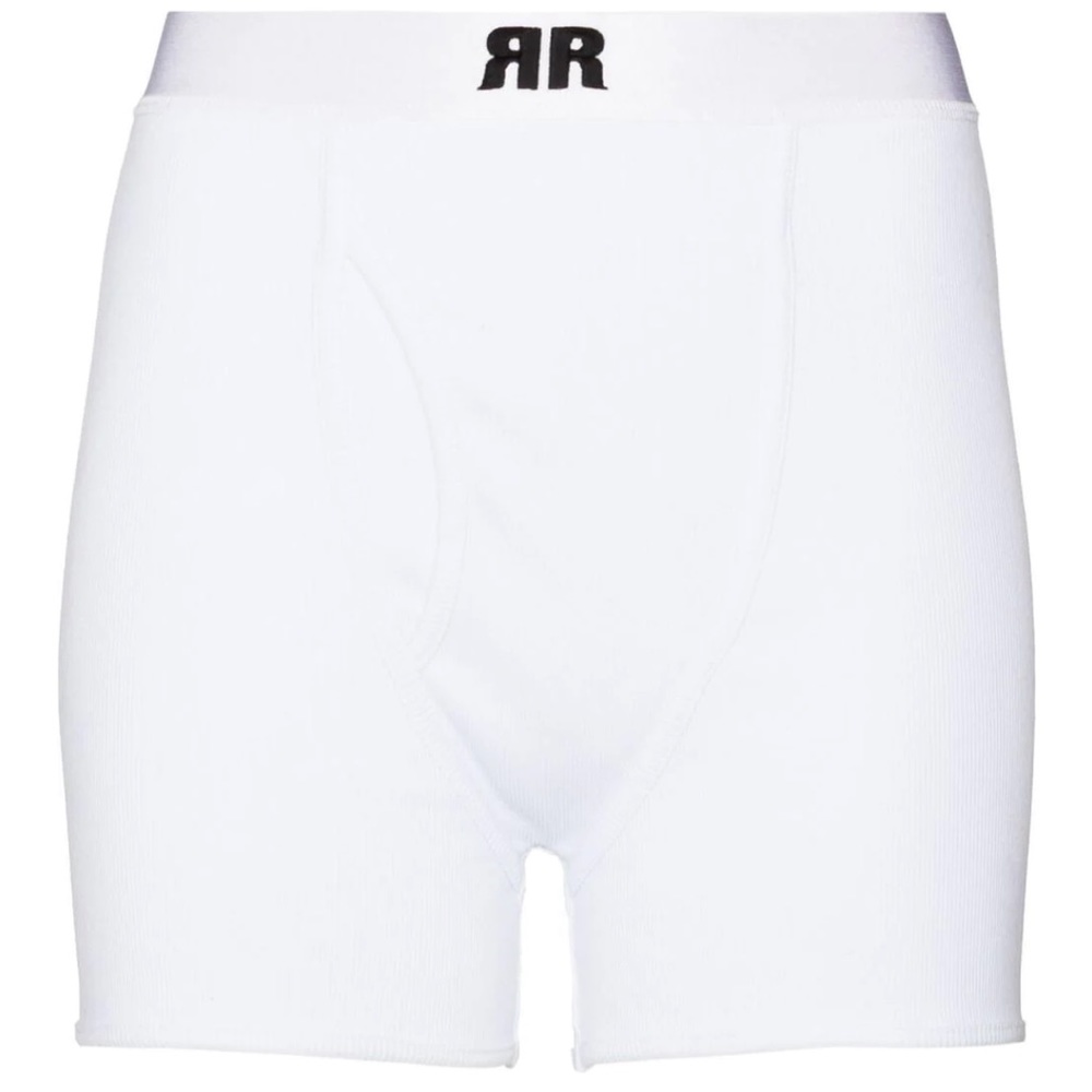 ROTATE RIBBED SHORTS WHITE - Picture 4 of 8